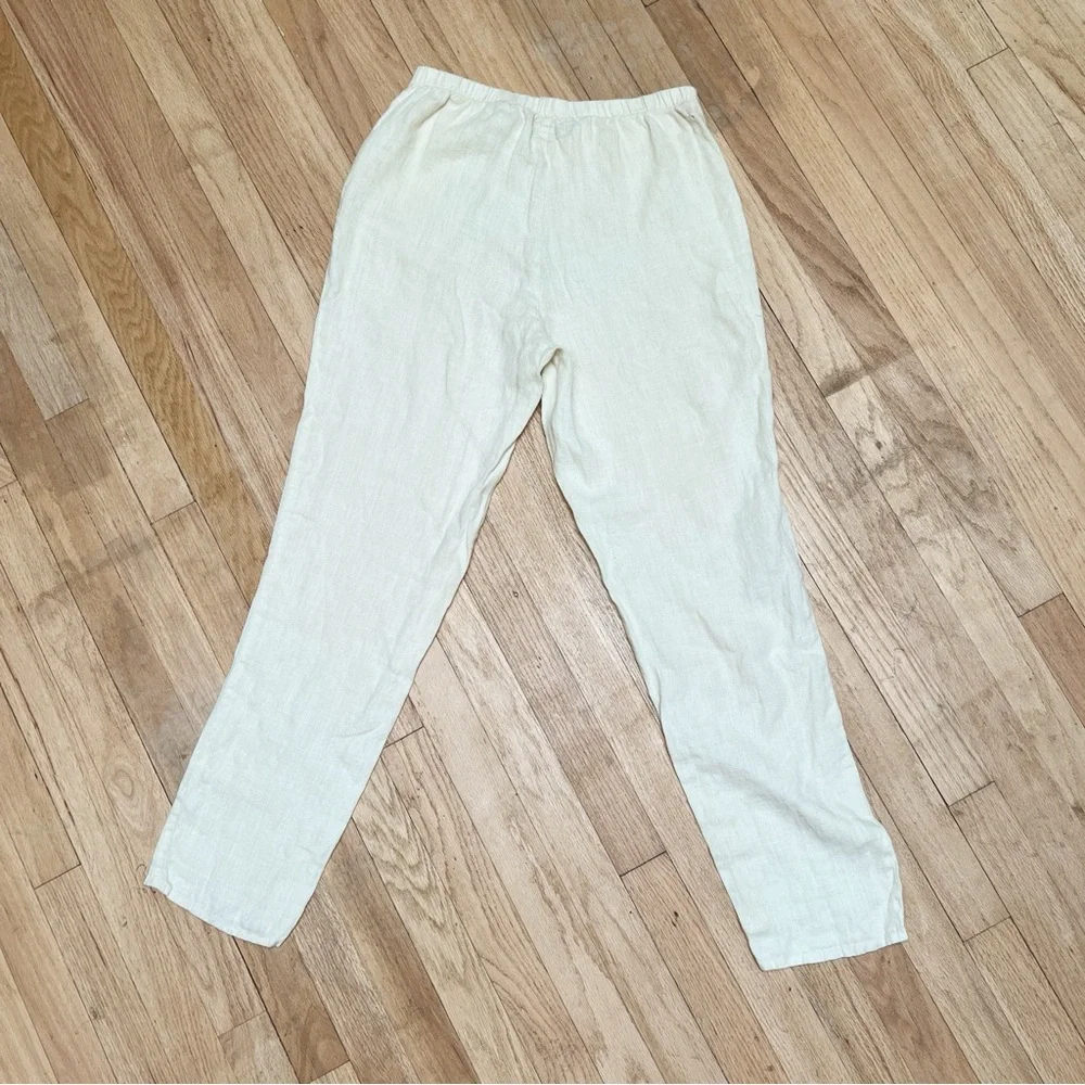 Flax Linen Trousers Pants Size P - Picture 5 of 15